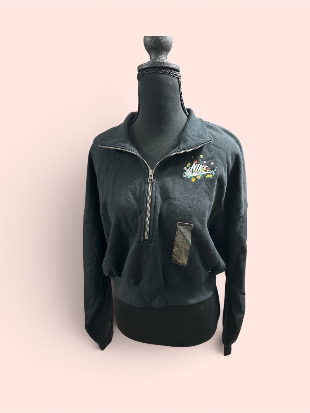 NWT Nike Women's Sportswear Phoenix Fleece 1/2-Zip Floral Cropped Sweatshirt
